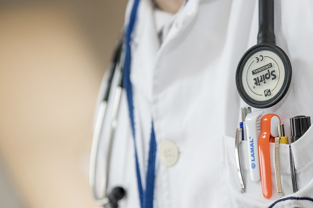 doctor jacket and pens and stethoscope